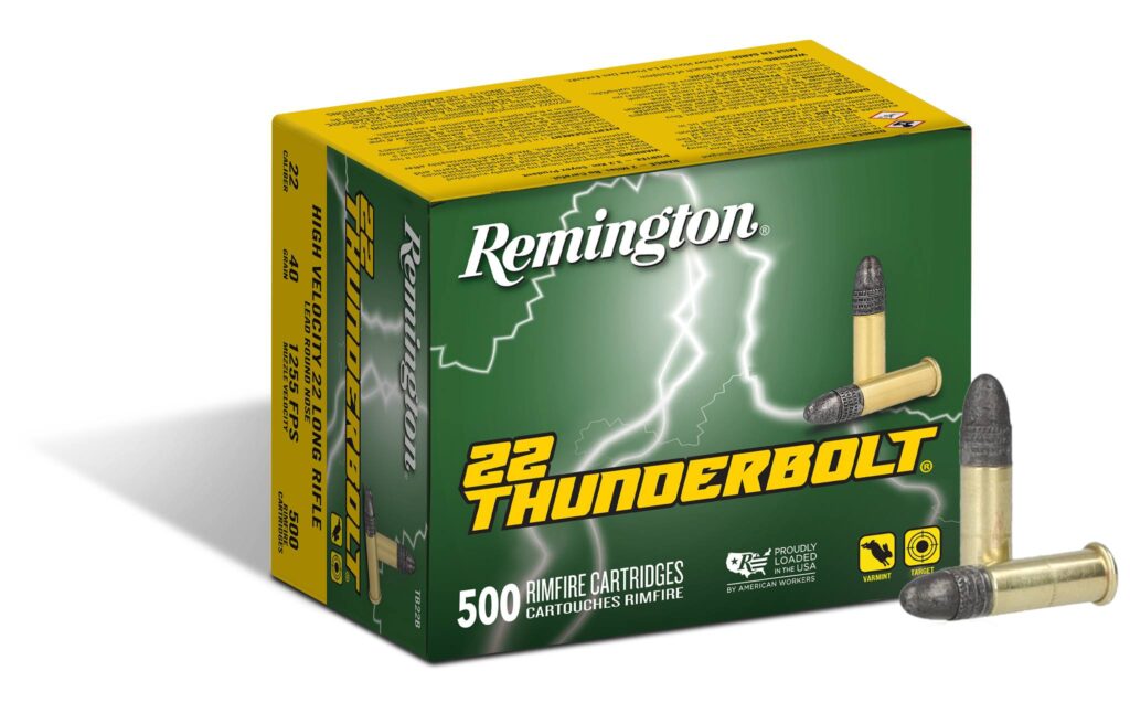 Remington R21271 Thunderbolt Rimfire Ammo, 22LR, 40GR, Lead Round Nose ...